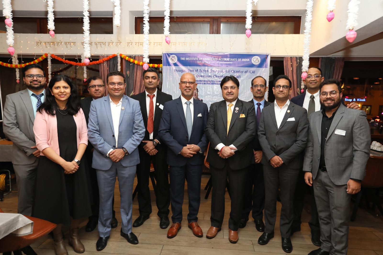 Ambassador Mridul Kumar launched the 52nd overseas chapter of the Institute of Chartered Accountants of India (ICAI) in Zurich, Switzerland in the presence of CA. Ranjeet Kumar Agarwal, President of ICAI on 07 November 2024